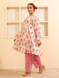 Load image into Gallery viewer, Pink Floral Anarkali Set