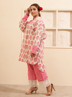 Load image into Gallery viewer, Pink Floral Tunic Set