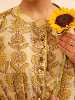 Load image into Gallery viewer, Yellow Floral Tunic-set