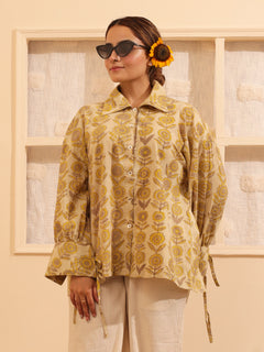 Load image into Gallery viewer, Soft Beige Organic Cotton Oversized Shirt