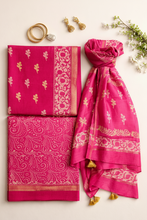 Load image into Gallery viewer, Magenta/Pink Maheshwari Silk Kurta Set