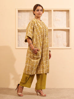 Load image into Gallery viewer, Yellow Floral Tunic-set
