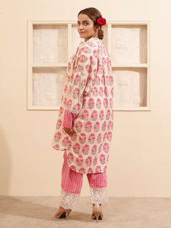 Load image into Gallery viewer, Pink Floral Tunic Set