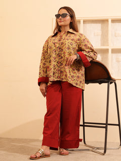 Load image into Gallery viewer, Mustard Oversized Organic Cotton shirt in natural dye