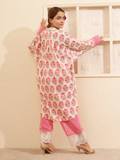 Load image into Gallery viewer, Pink Floral Tunic Set