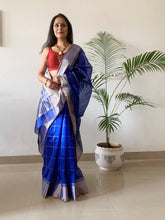 Load image into Gallery viewer, Handloom Chanderi Saree - Purple Saree