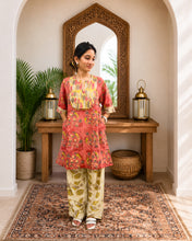 Load image into Gallery viewer, Pink Yellow Natural Dye Kurta Set