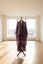 Load image into Gallery viewer, Wine Maheshwari Silk Kurta-set