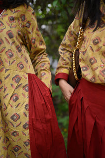 Load image into Gallery viewer, Mustard Oversized Organic Cotton shirt in natural dye