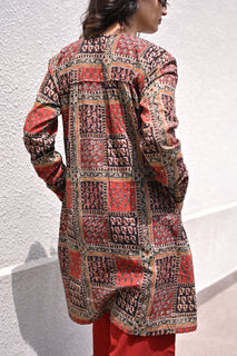 Load image into Gallery viewer, Crimson Earth Natural Dye Block Print Organic Cotton Kurta set