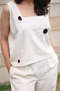 Load image into Gallery viewer, Off-white Oversized Crop top and pant in Organic Kala Cotton