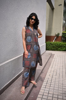 Load image into Gallery viewer, Ajrakh cotton handblock kurta-set