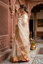 Load image into Gallery viewer, Beige Chanderi Saree