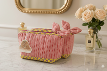 Load image into Gallery viewer, Pack of 2 - Red Handcrafted quilted travel pouch