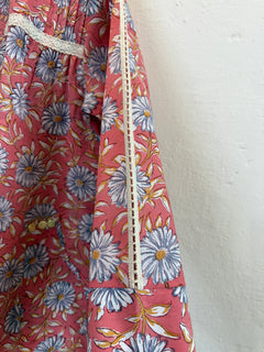 Load image into Gallery viewer, Orange Floral Hand-Block Cotton Tunic / Short Kurta
