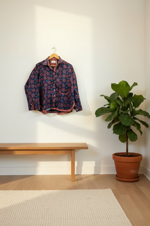 Load image into Gallery viewer, Red Blue Ajrakh cotton Oversized Boxy Shirt