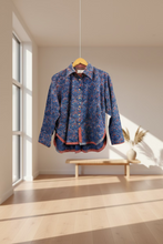 Load image into Gallery viewer, Blue AjraKh Oversized Boxy Shirt