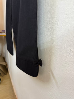 Load image into Gallery viewer, Wide leg black cotton pant