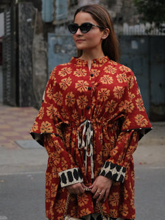 Load image into Gallery viewer, Ajrakh Red-Black Kurta Ensemble