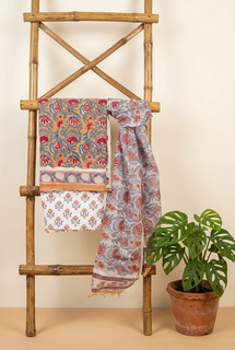 Load image into Gallery viewer, Earthy-Rust Pure Cotton Hand-block Print Kurta Set