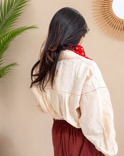 Load image into Gallery viewer, Natural White Oversized Handwoven Shirt