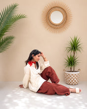 Load image into Gallery viewer, Natural White Oversized Threadwork Shirt