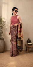 Load image into Gallery viewer, Earthly floral natural dye silk sari