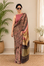 Load image into Gallery viewer, Earthly floral natural dye silk sari