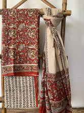 Load image into Gallery viewer, Maroon and Brown Block Printed Kurta Set