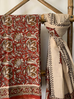 Load image into Gallery viewer, Maroon and Brown Block Printed Kurta Set