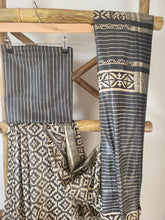 Load image into Gallery viewer, Black Tussar Silk Saree with black striped blouse