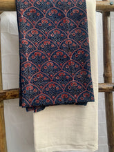 Load image into Gallery viewer, Blue ajrak kurta with white organic cotton bottom