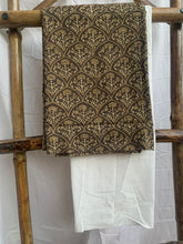 Load image into Gallery viewer, Beige ajrak kurta with white cotton bottom