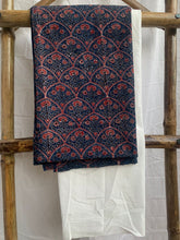 Load image into Gallery viewer, Blue ajrak kurta with white cotton bottom