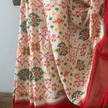 Load image into Gallery viewer, Beige and Red Ikkat Saree
