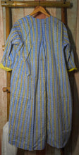 Load image into Gallery viewer, Lightweight Cotton jacket in blue and yellow has long sleeves and two front pockets