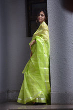 Load image into Gallery viewer, Orange Saree - Kota Doria