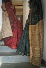 Load image into Gallery viewer, Wine Dupion Silk Sari