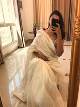Load image into Gallery viewer, White Linen Saree