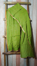 Load image into Gallery viewer, Green bandhej dupatta with gotta patti work on border