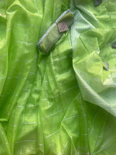 Load image into Gallery viewer, Kota Doria Saree in Parrot Green