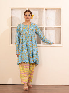 Load image into Gallery viewer, Blue Floral Anarkali Set
