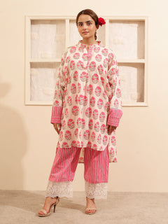 Load image into Gallery viewer, Pink Floral Tunic Set
