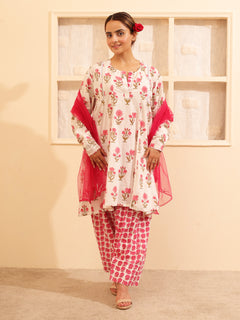 Load image into Gallery viewer, Pink Floral Anarkali Set
