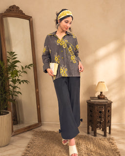 Load image into Gallery viewer, Earthy Brown Cotton Oversized Shirt in Natural Dye
