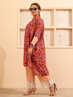 Load image into Gallery viewer, Red Floral Tunic Set
