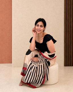 Load image into Gallery viewer, Black polka natural dye silk sari
