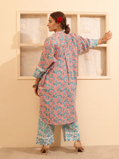Load image into Gallery viewer, Peach Floral Tunic Set
