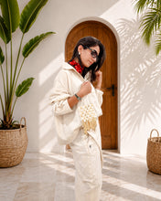 Load image into Gallery viewer, Natural white Oversized Kala Cotton Gold Shirt
