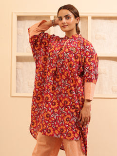 Load image into Gallery viewer, Red Floral Tunic Set
